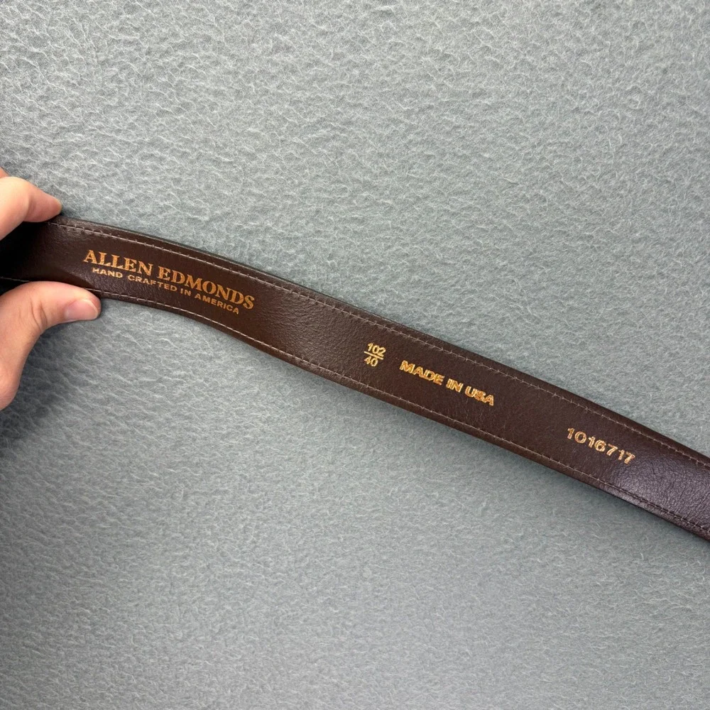 Allen Edmonds Belt Mens 40 Brown Leather Rugged Made In USA 1016717